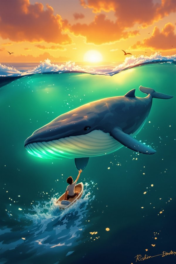 少年与鲸 动画海报 少年与鲸 电影海报